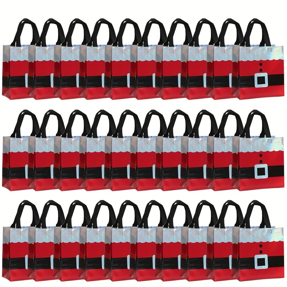 30Christmas Gift Bag Set Non-woven Santa Claus Design Party Handheld Gift Bag