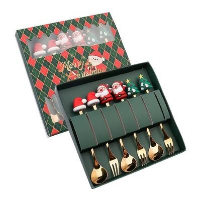 Six-Piece Flat Tableware Stirring Spoon Style Tableware Set