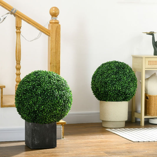 Artificial Ball Boxwood Topiary Trees Balls Indoor Outdoor Fake Plants 2 Pack for Home Office Living Room