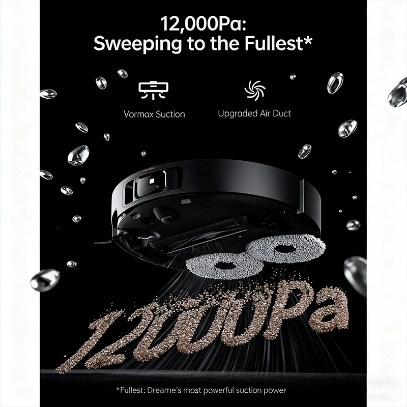 DREAME X40 Ultra Robotic Vacuum with Removable & Liftable Mop 12,000Pa Suction Black