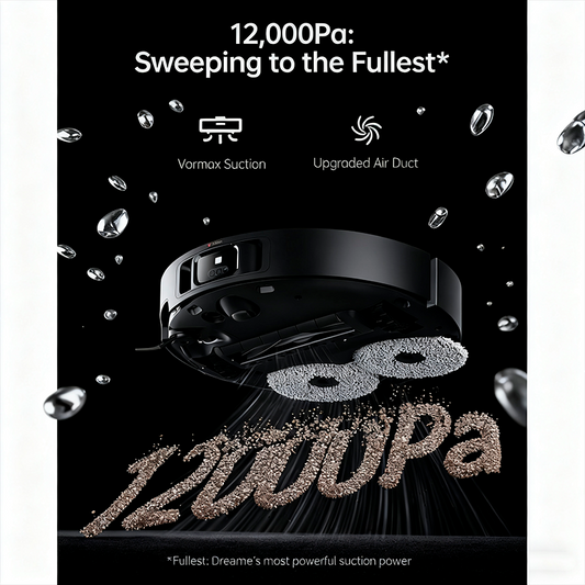 DREAME X40 Ultra Robotic Vacuum with Removable & Liftable Mop 12,000Pa Suction Black