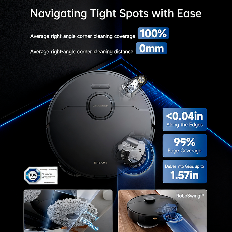 DREAME X40 Ultra Robotic Vacuum with Removable & Liftable Mop 12,000Pa Suction Black