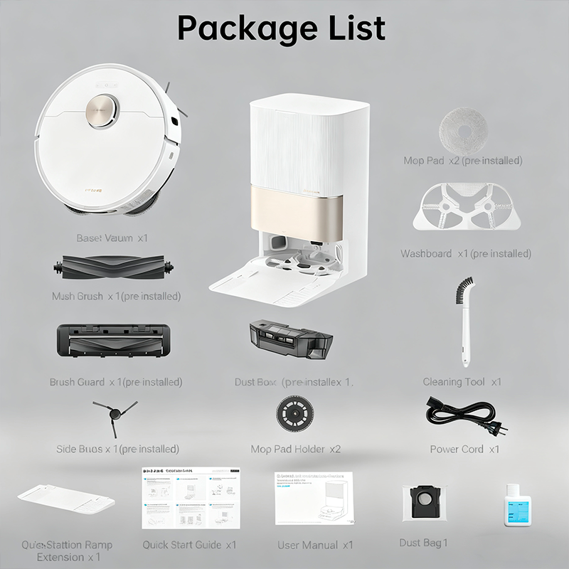 DREAME X40 Ultra Robotic Vacuum with Removable & Liftable Mop 12,000Pa Suction White