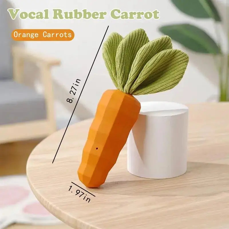Dog Toy Carrot Rubber Durable Interactive for Aggressive Chewers Training