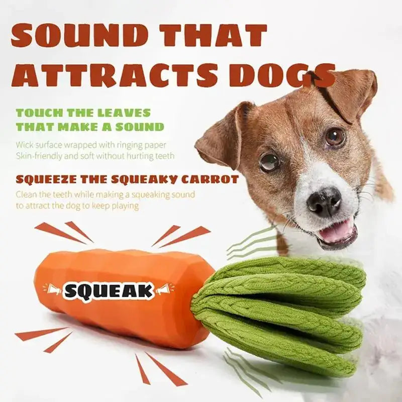 Dog Toy Carrot Rubber Durable Interactive for Aggressive Chewers Training