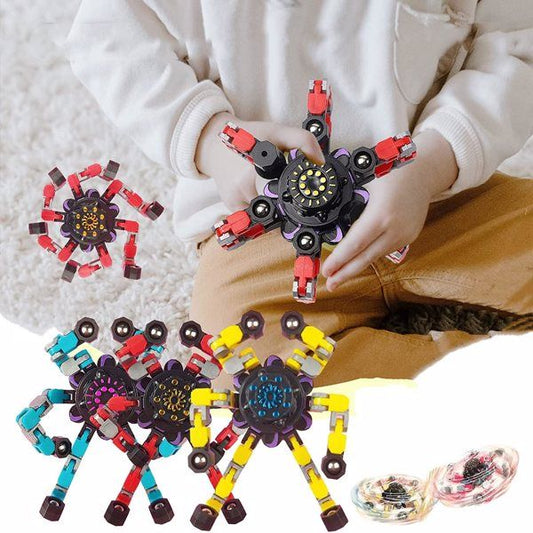 Deformable Fidget Robot,, Spinning Vent Chain Fidget Toys Creative Decompression Gyro Robot Toys (8Pcs)